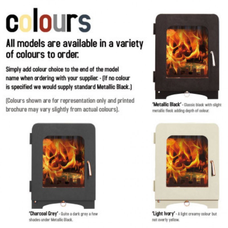 Saltfire Coloured stoves. Ideal Fires